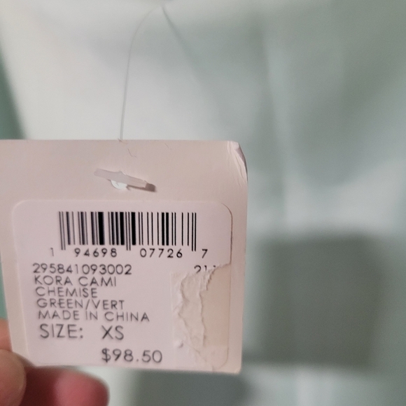 Club Monaco NWT Kora Cami Chemise GREEN/VERT Color size extra small. - Picture 7 of 13